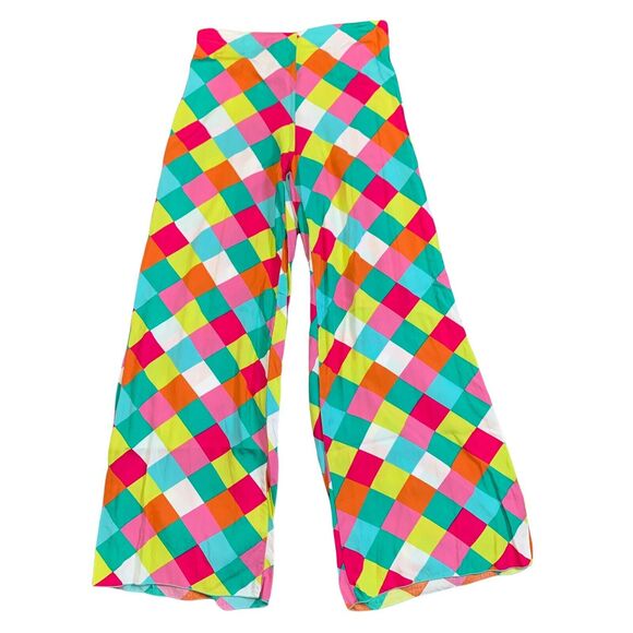 Escapada Women 70s 80s Wide Leg Pull On Pants colorful sz small - Picture 1 of 9
